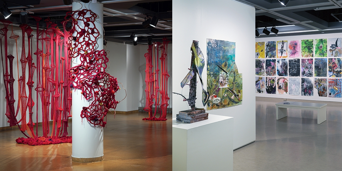 Installation views of two galleries